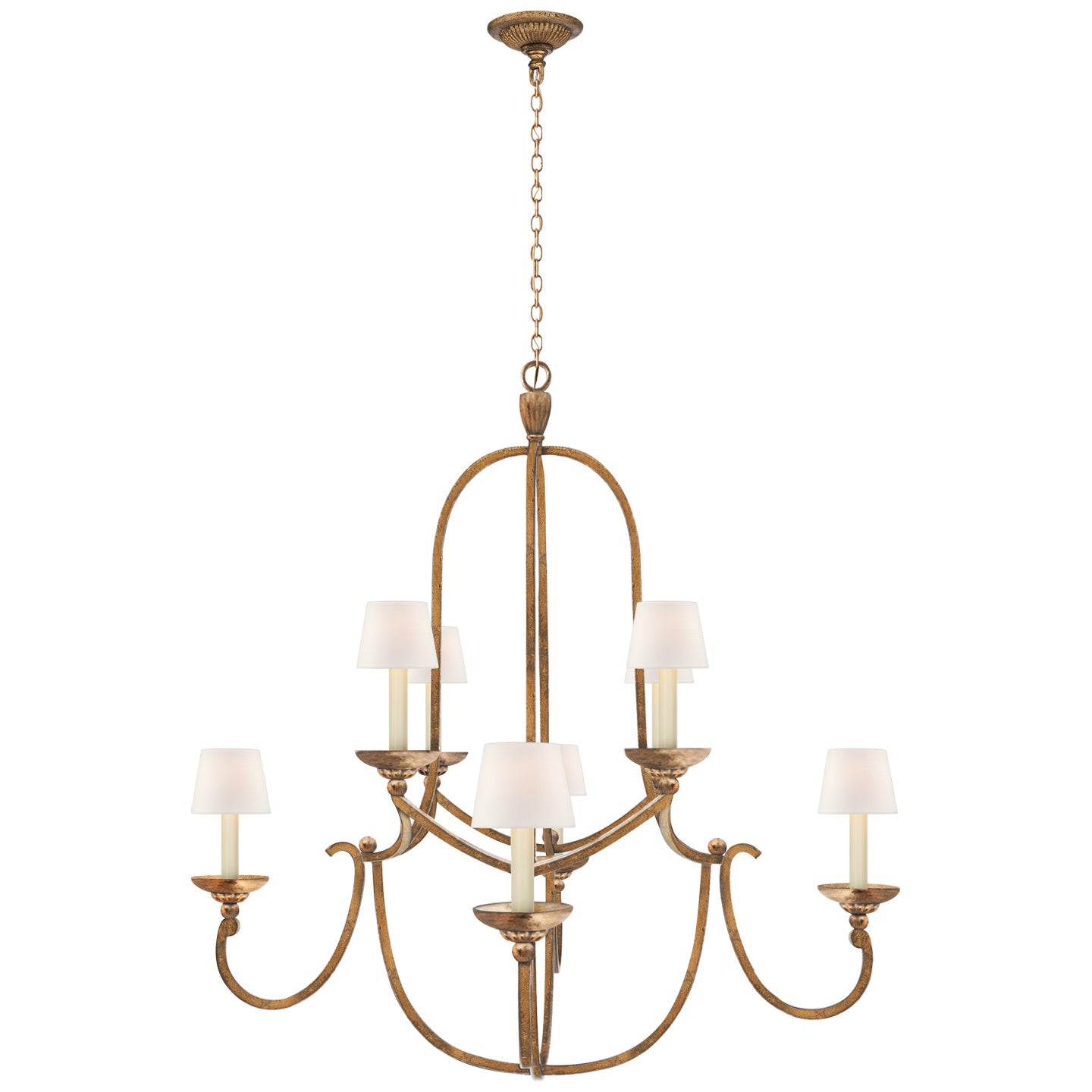 Visual Comfort Signature - CHC 1494GI-L - Eight Light Chandelier - Flemish - Gilded Iron
