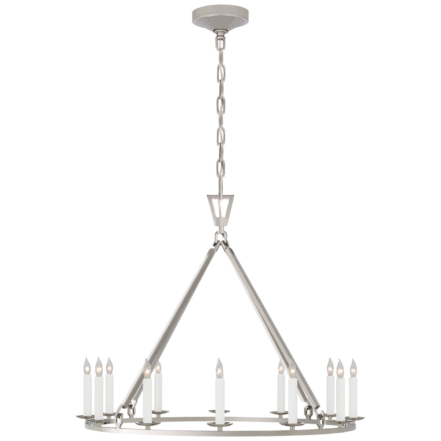 Visual Comfort Signature - CHC 5172PN - 12 Light Chandelier - Darlana Ring - Polished Nickel