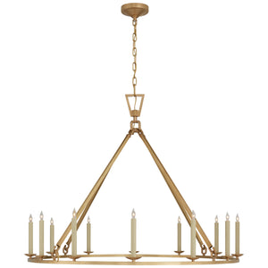 Visual Comfort Signature - CHC 5173AB - 12 Light Chandelier - Darlana Ring - Antique-Burnished Brass