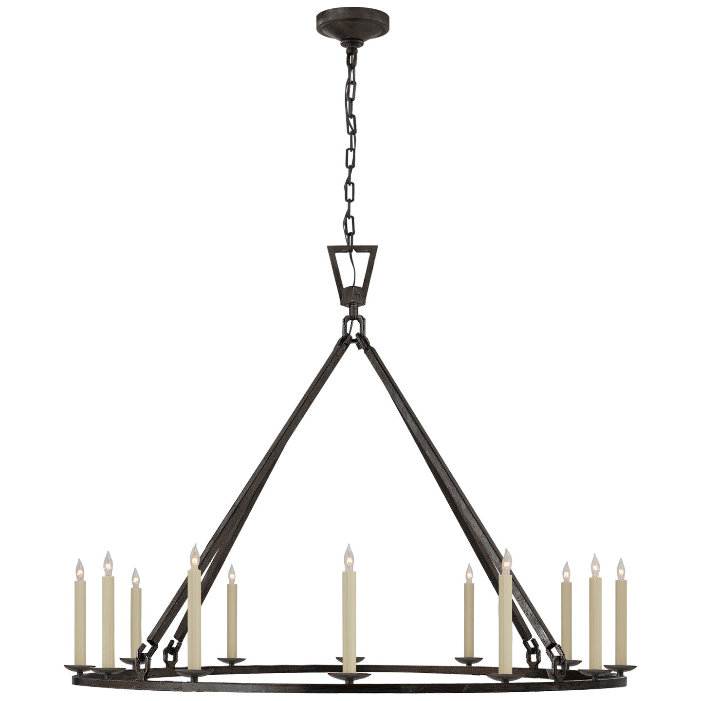 Visual Comfort Signature - CHC 5173AI - 12 Light Chandelier - Darlana Ring - Aged Iron