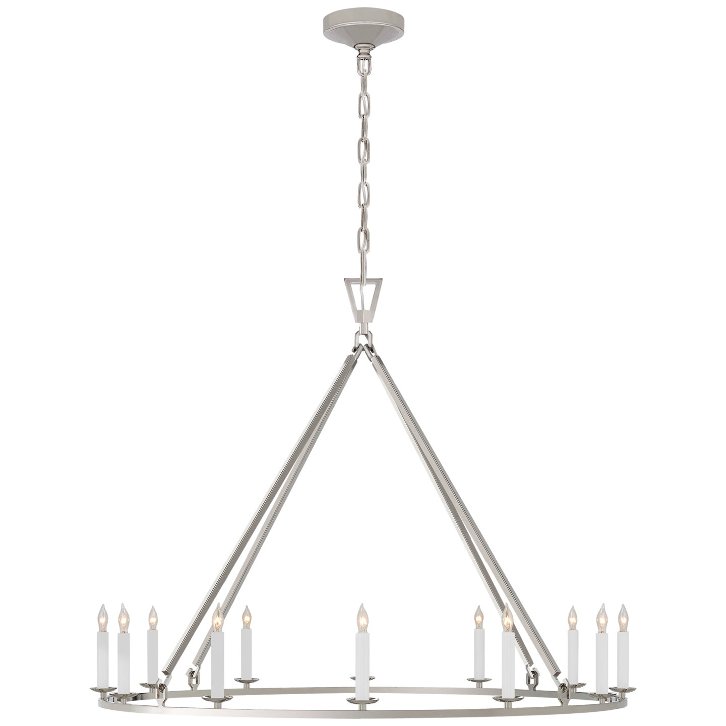 Visual Comfort Signature - CHC 5174PN - 12 Light Chandelier - Darlana Ring - Polished Nickel