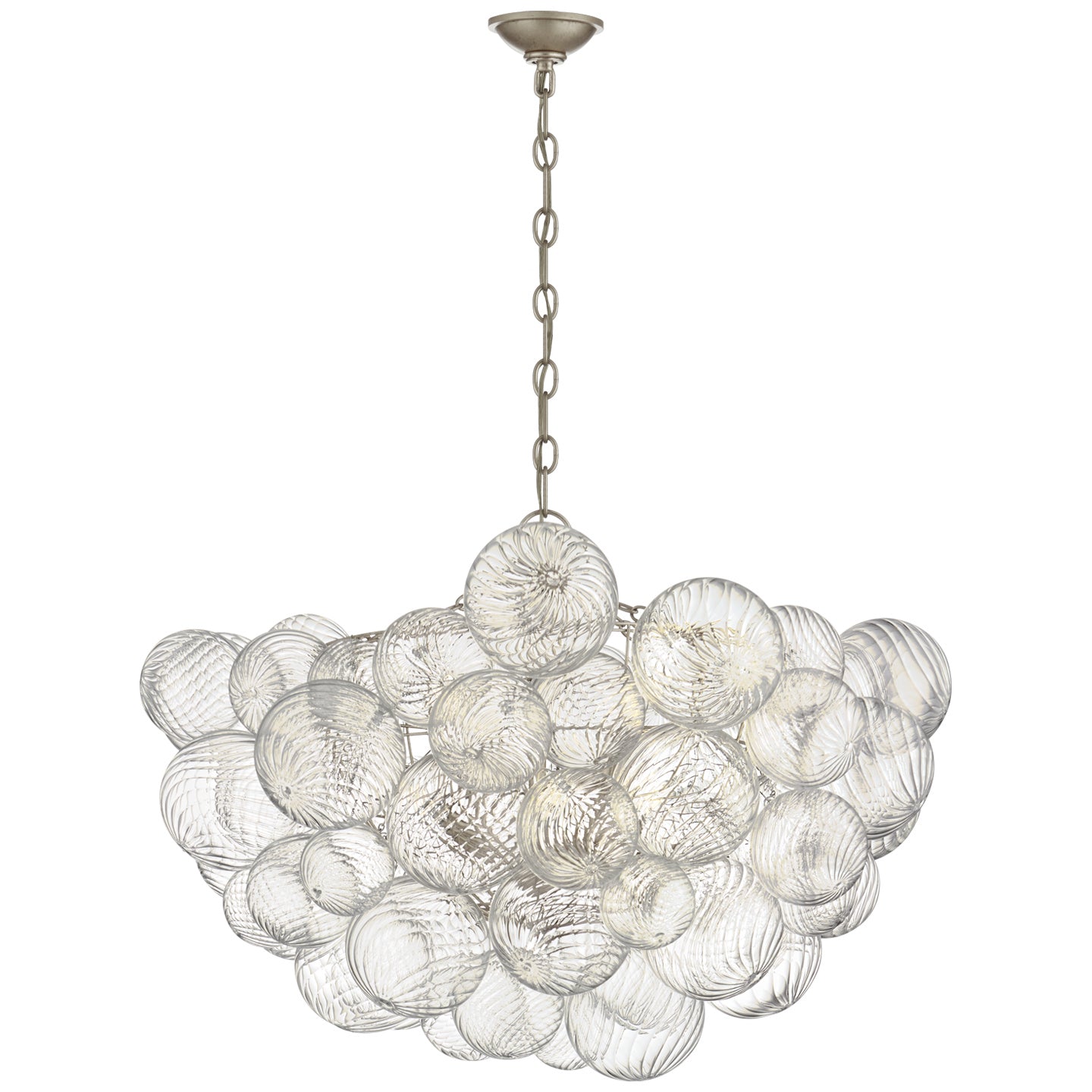 Visual Comfort Signature - JN 5112BSL/CG - Eight Light Chandelier - Talia - Burnished Silver Leaf and Clear Swirled Glass