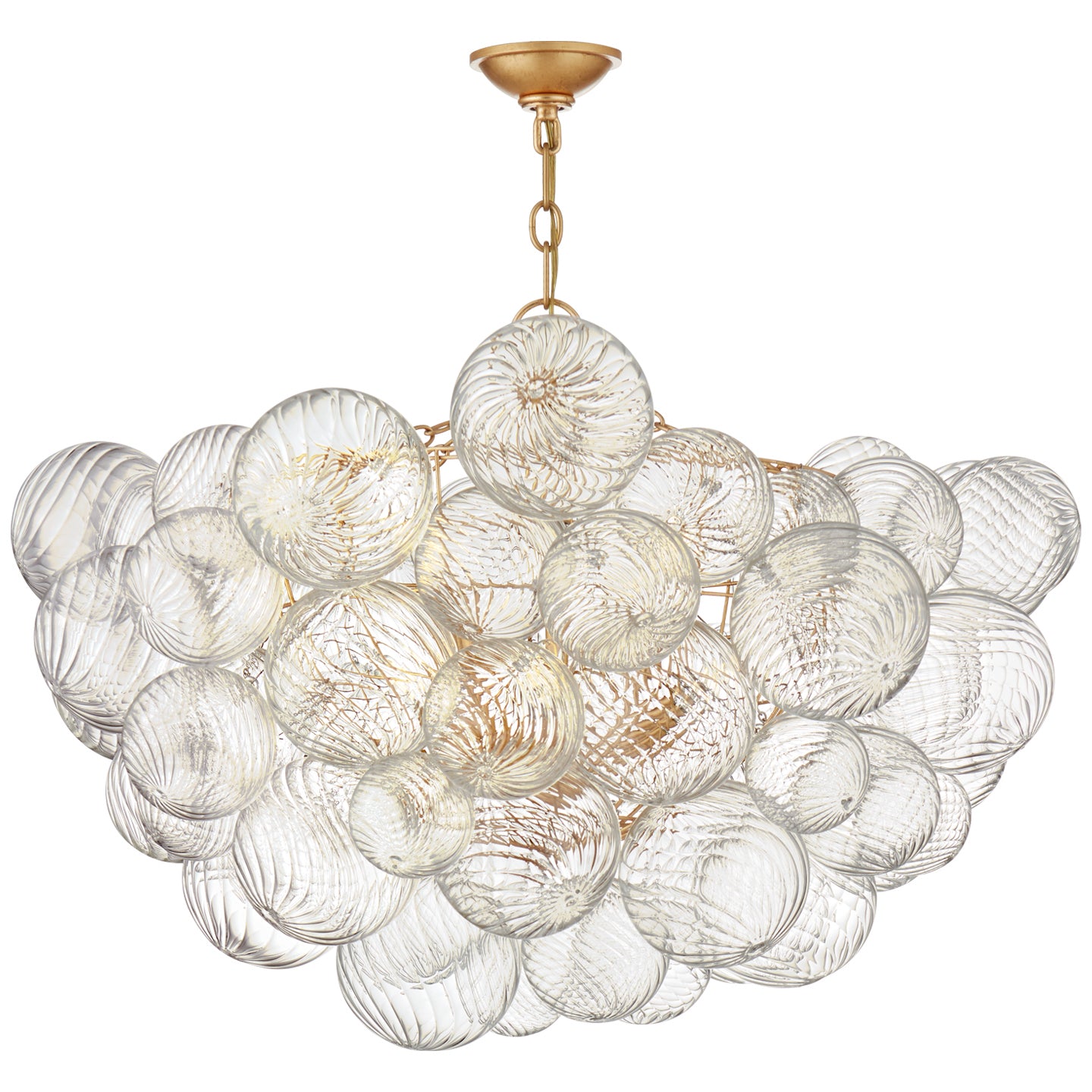 Visual Comfort Signature - JN 5112G/CG - Eight Light Chandelier - Talia - Gild and Clear Swirled Glass