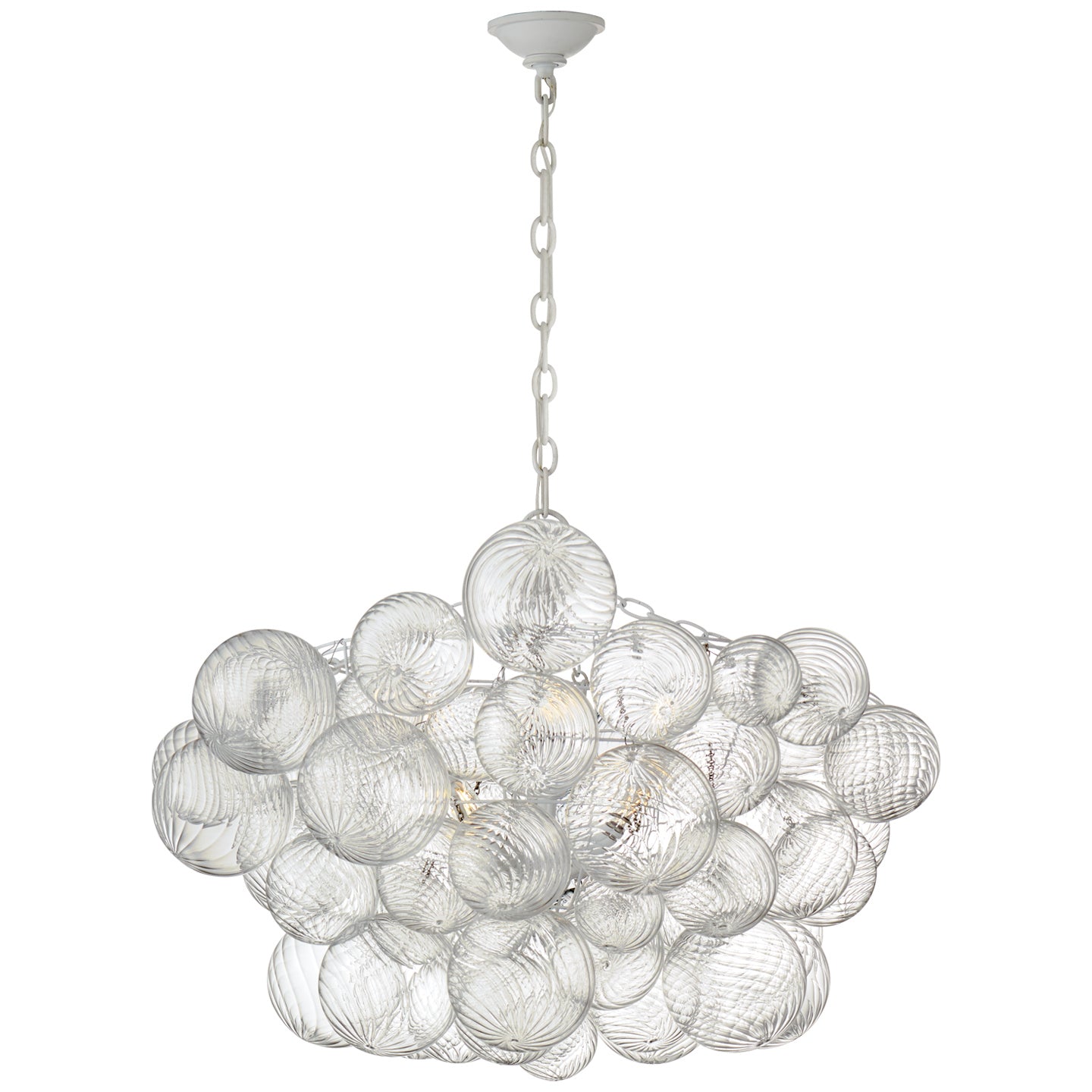 Visual Comfort Signature - JN 5112PW/CG - Eight Light Chandelier - Talia - Plaster White and Clear Swirled Glass