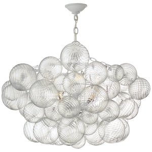 Visual Comfort Signature - JN 5112PW/CG - Eight Light Chandelier - Talia - Plaster White and Clear Swirled Glass