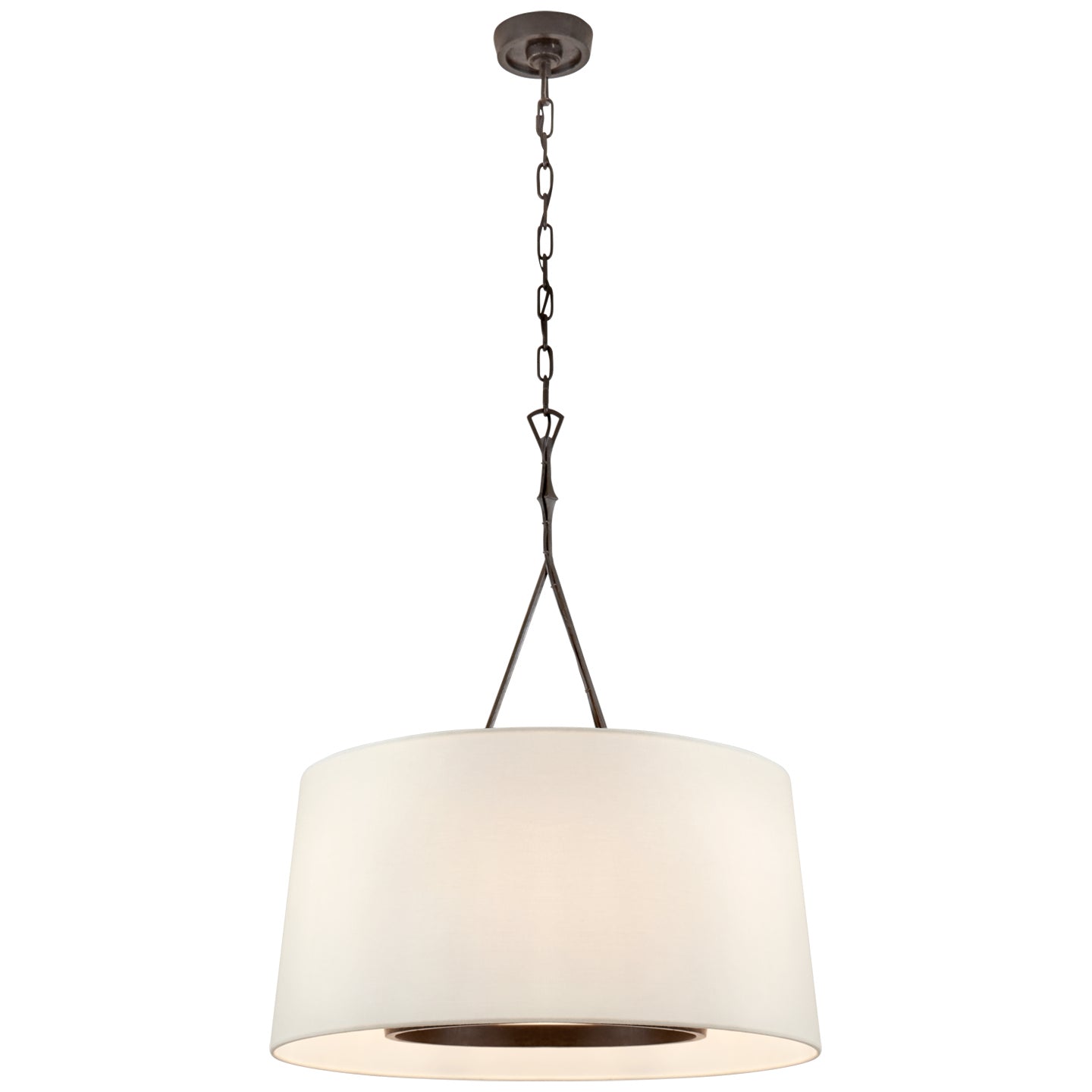 Visual Comfort Signature - S 5401AI-L - Six Light Pendant - Dauphine - Aged Iron