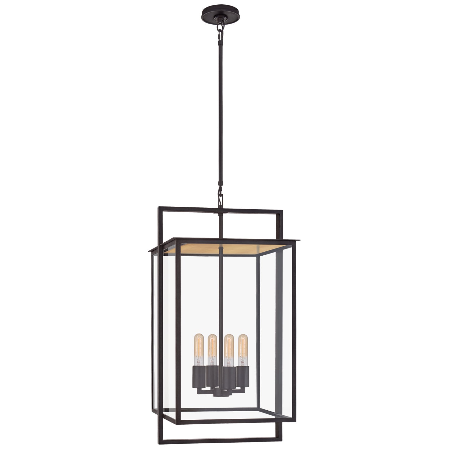 Visual Comfort Signature - S 5793AI-CG - Four Light Hanging Lantern - Halle - Aged Iron