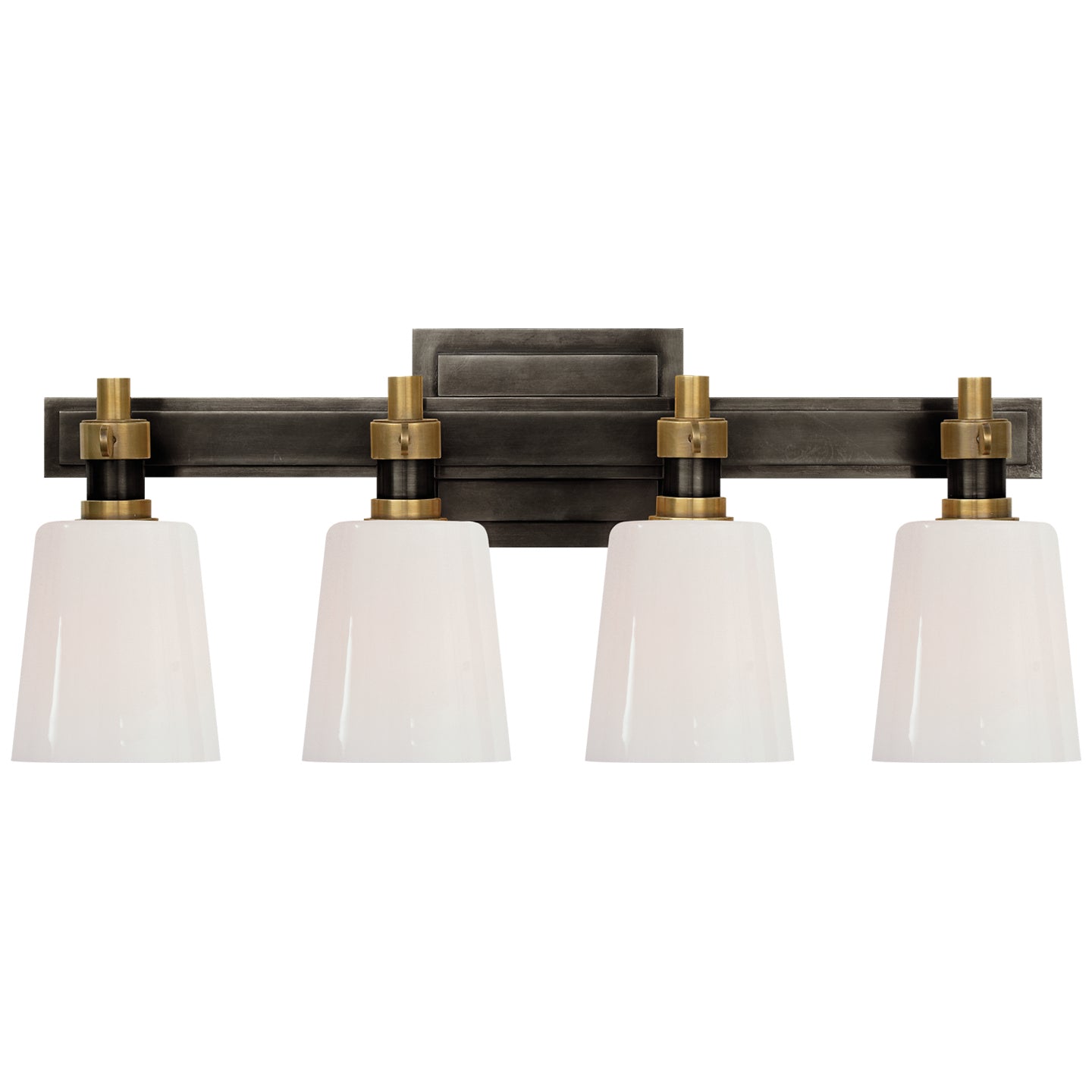 Visual Comfort Signature - TOB 2153BZ/HAB-WG - Four Light Bath Lighting - Bryant Bath - Bronze and Hand-Rubbed Antique Brass