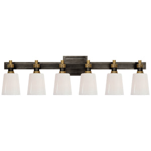 Visual Comfort Signature - TOB 2154BZ/HAB-WG - Six Light Linear Bath Sconce - Bryant Bath - Bronze and Hand-Rubbed Antique Brass