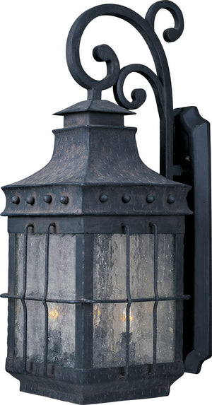 Maxim - 30084CDCF - Three Light Outdoor Wall Lantern - Nantucket - Country Forge