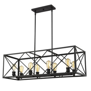 Acclaim Lighting - IN21123BK - Eight Light Island Pendant - Brooklyn - Matte Black