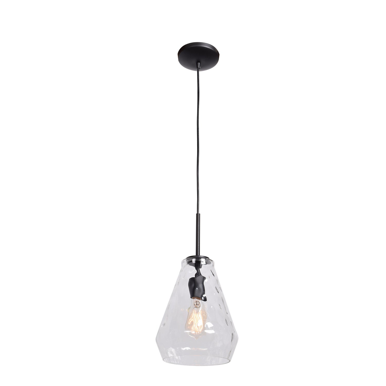 Access - 50937LEDDLP-BL/CLR - LED Pendant - Clear Geo - Black