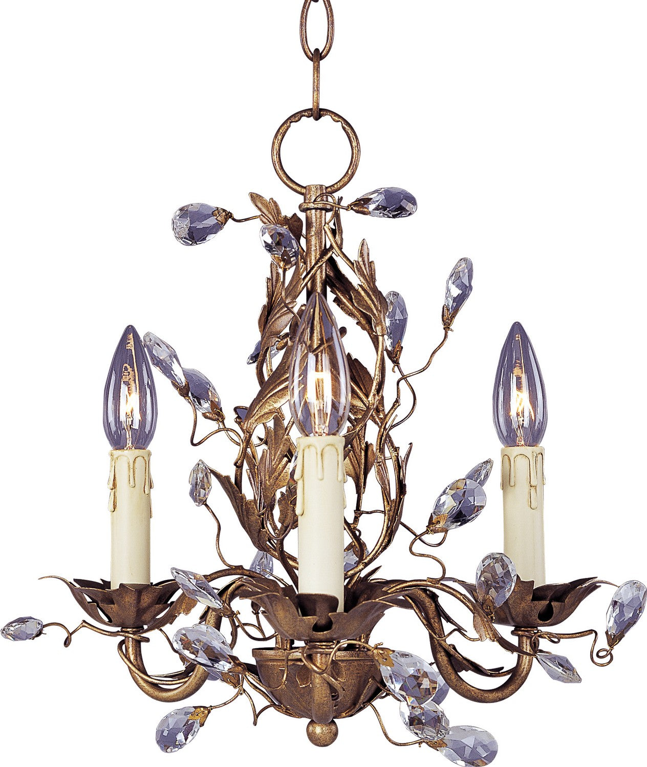 Maxim - 2855EG - Three Light Chandelier - Elegante - Etruscan Gold