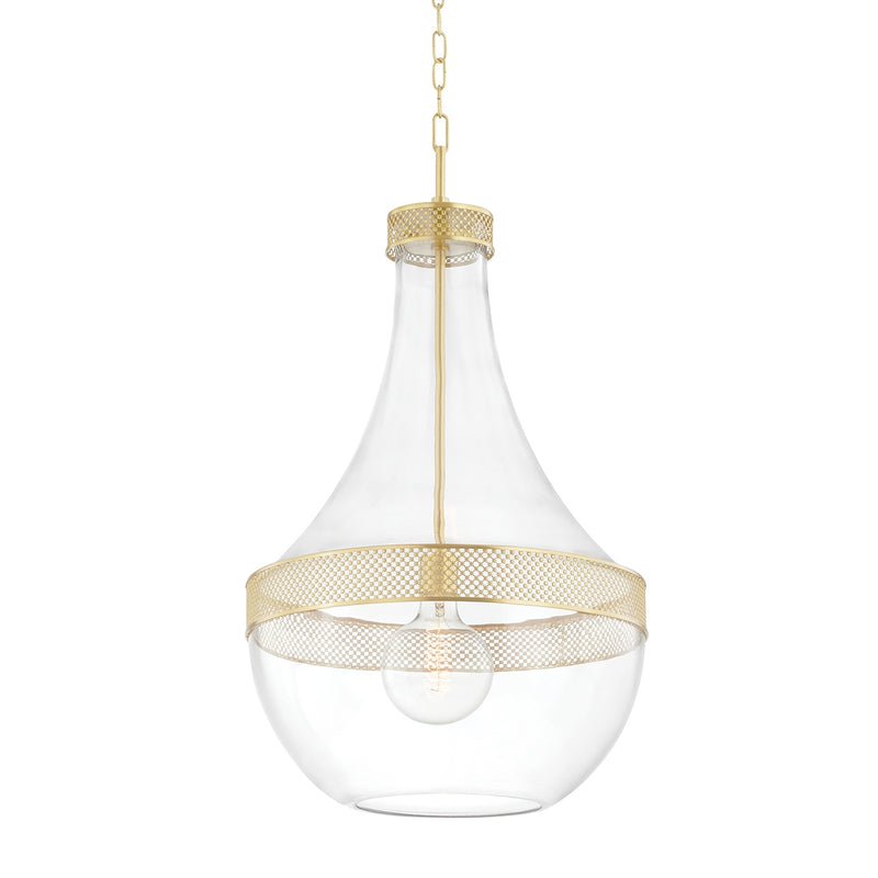 Hudson Valley - 1817-AGB - One Light Pendant - Hagen - Aged Brass