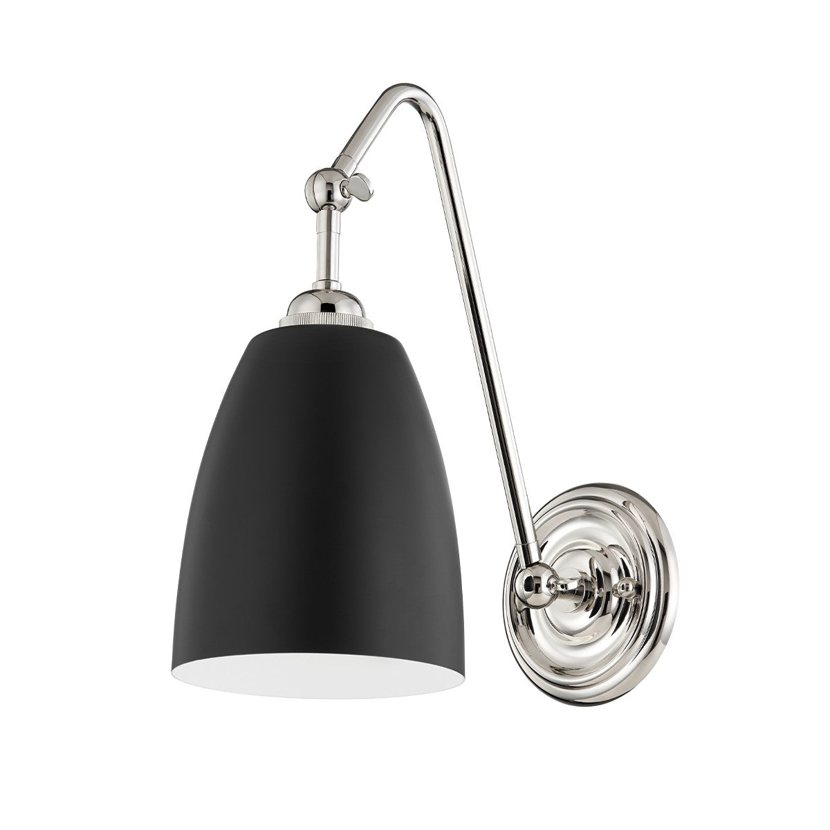 Hudson Valley - 3021-PN/BK - One Light Wall Sconce - Millwood - Polished Nickel/Black