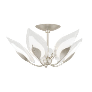 Hudson Valley - 4805-SL - Five Light Semi Flush Mount - Blossom - Silver Leaf