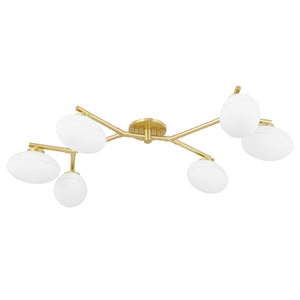 Hudson Valley - 5541-AGB - Six Light Semi Flush Mount - Wagner - Aged Brass