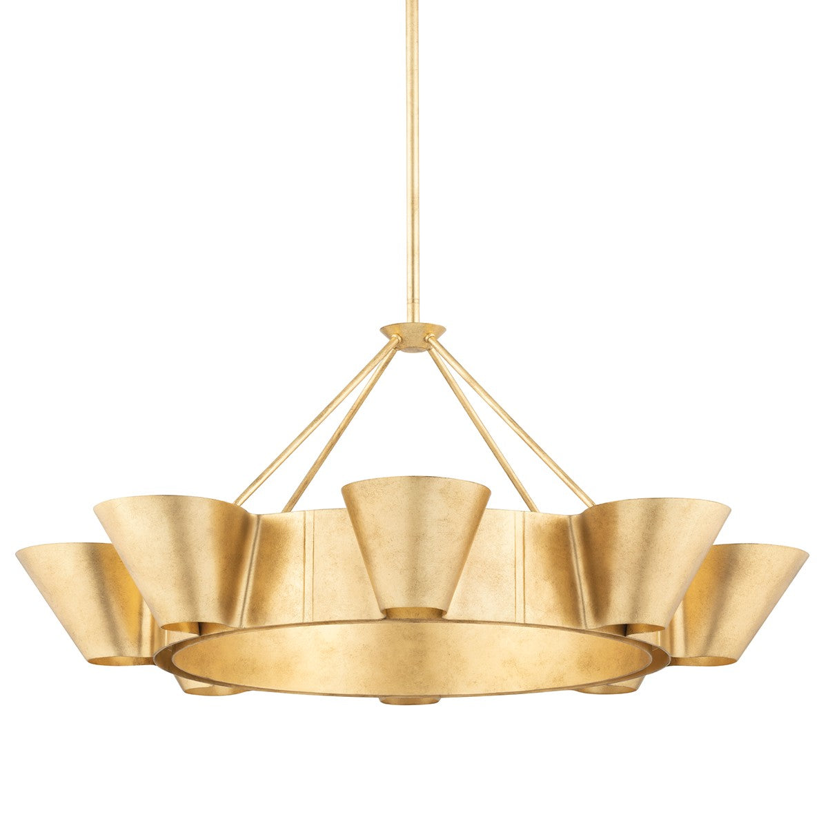 Hudson Valley - 5638-VGL - Eight Light Chandelier - Reeve - Vintage Gold Leaf