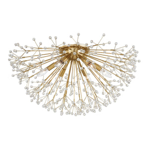 Hudson Valley - 6028-AGB - Six Light Semi Flush Mount - Dunkirk - Aged Brass