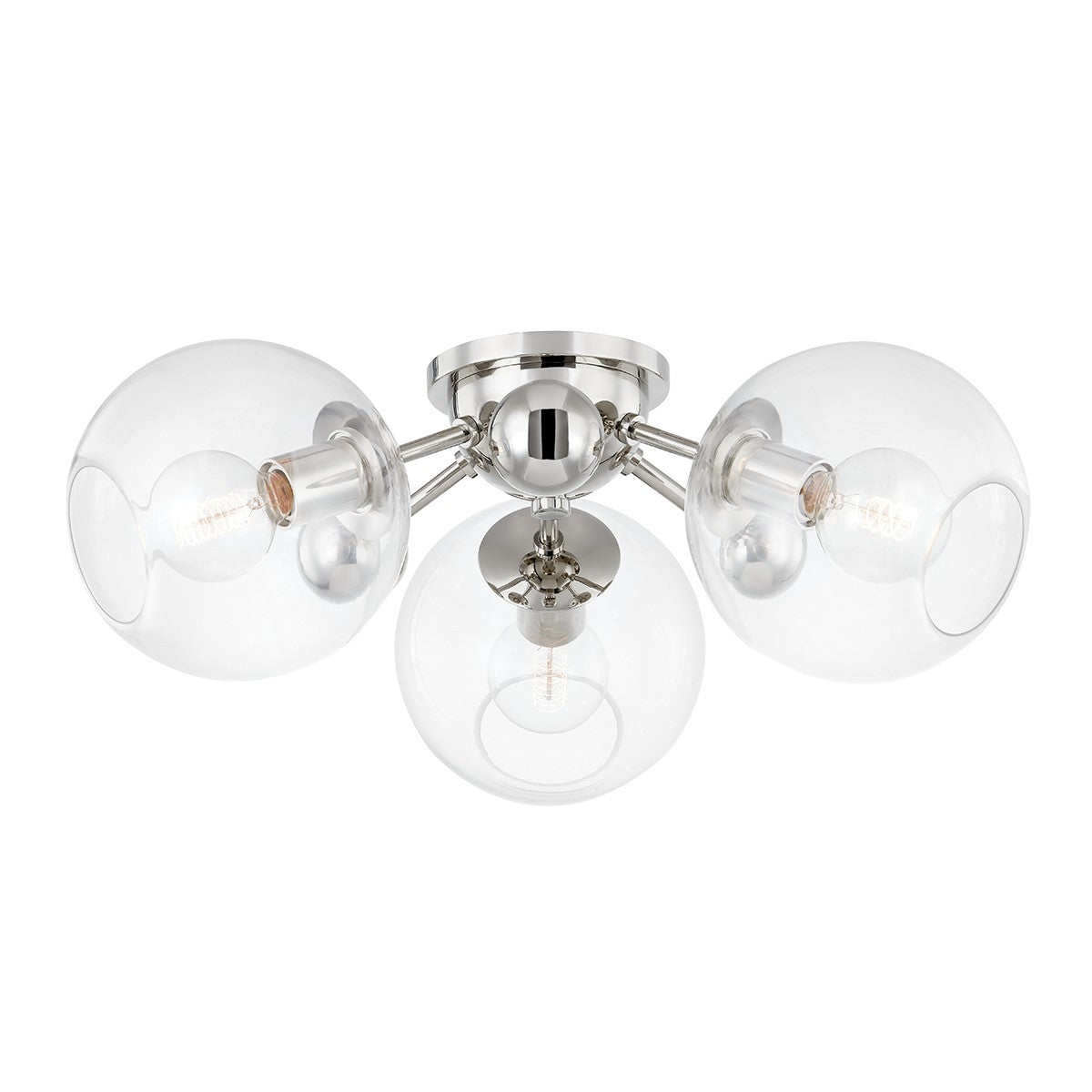 Hudson Valley - 8025-PN - Three Light Semi Flush Mount - Abbott - Polished Nickel