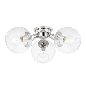 Hudson Valley - 8025-PN - Three Light Semi Flush Mount - Abbott - Polished Nickel