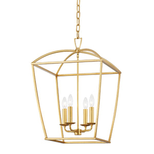 Hudson Valley - 8317-GL - Four Light Pendant - Bryant - Gold Leaf