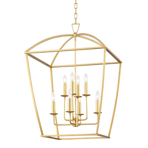 Hudson Valley - 8324-GL - Eight Light Pendant - Bryant - Gold Leaf