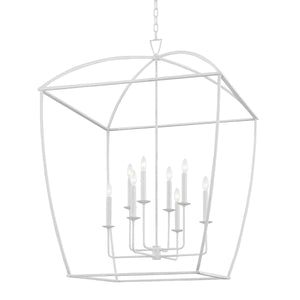 Hudson Valley - 8334-WP - Eight Light Pendant - Bryant - White Plaster