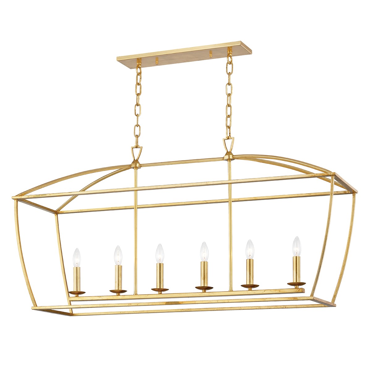 Hudson Valley - 8348-GL - Six Light Island Pendant - Bryant - Gold Leaf