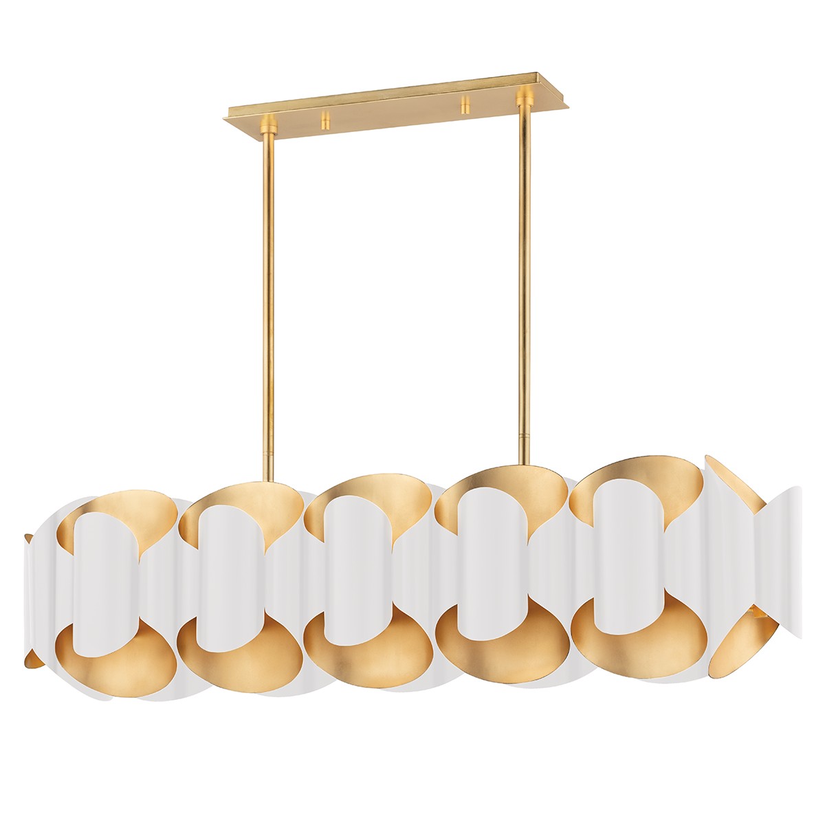 Hudson Valley - 8546-GL/WH - 12 Light Island Pendant - Banks - Gold Leaf/White