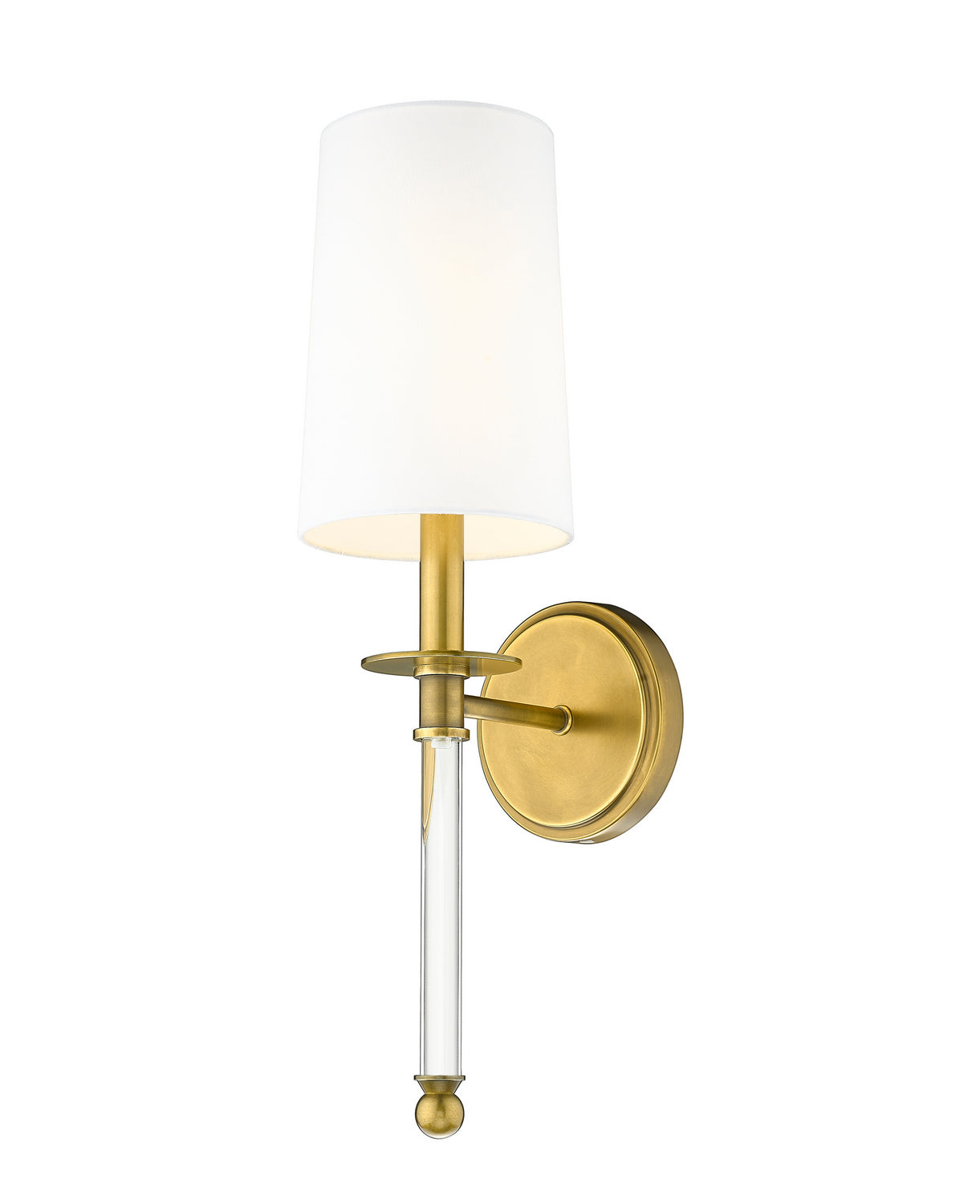 Z-Lite - 808-1S-RB-WH - One Light Wall Sconce - Mila - Rubbed Brass