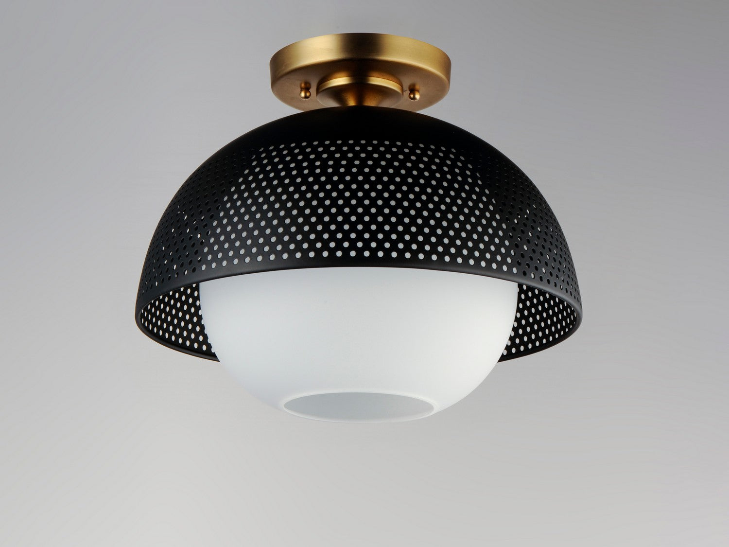 Maxim - 10083WTBKSBR - One Light Flush Mount - Perf - Black / Satin Brass