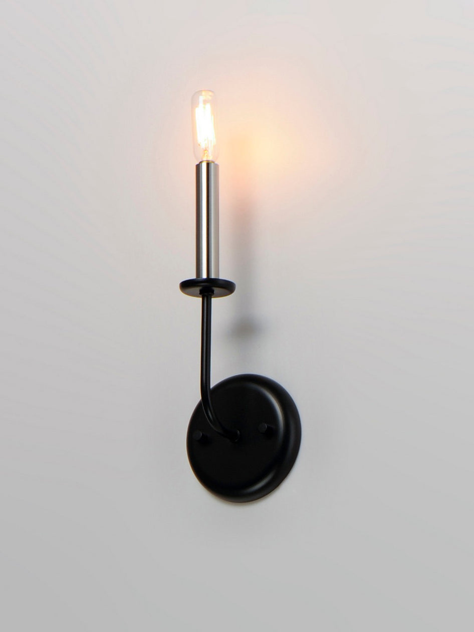 Maxim - 10321BKSN - One Light Wall Sconce - Wesley - Black / Satin Nickel