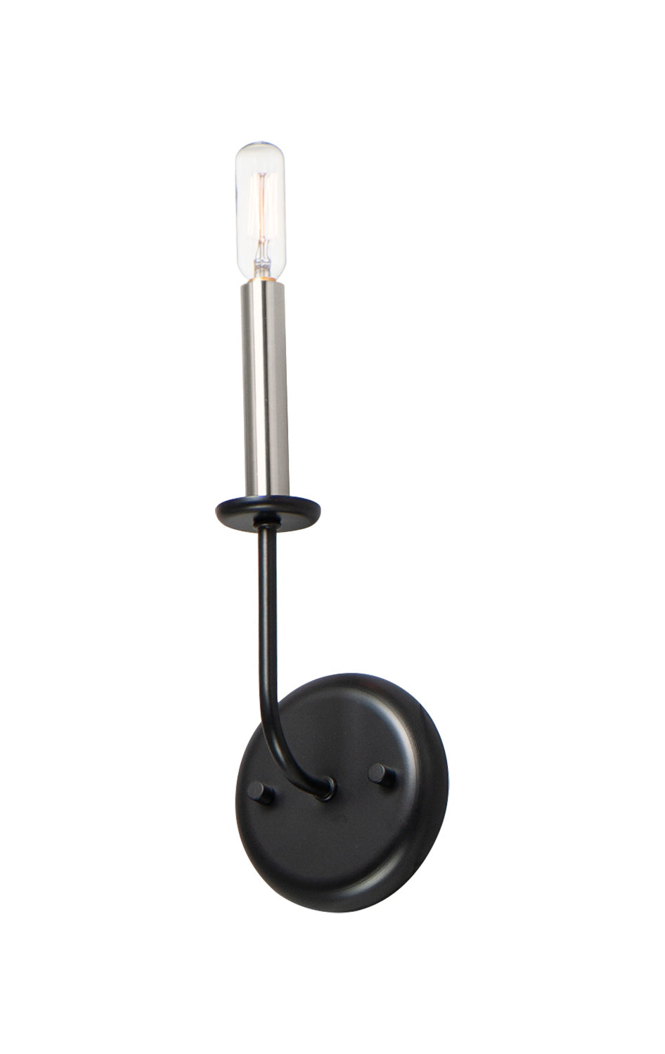 Maxim - 10321BKSN - One Light Wall Sconce - Wesley - Black / Satin Nickel