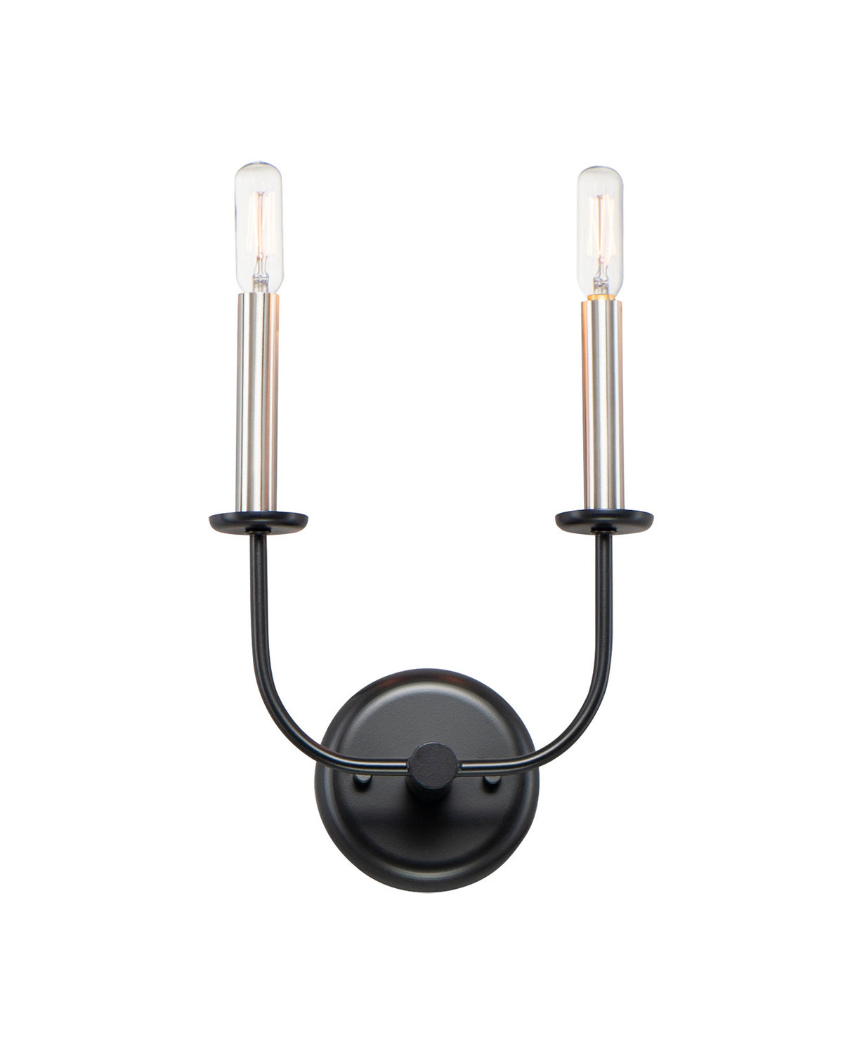 Maxim - 10322BKSN - Two Light Wall Sconce - Wesley - Black / Satin Nickel