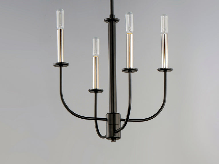 Maxim - 10324BKSN - Four Light Chandelier - Wesley - Black / Satin Nickel