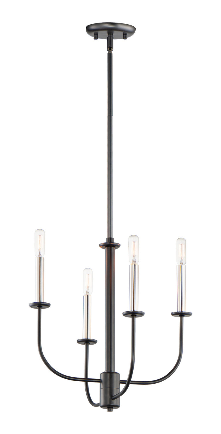 Maxim - 10324BKSN - Four Light Chandelier - Wesley - Black / Satin Nickel