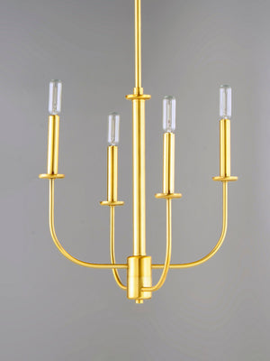 Maxim - 10324SBR - Four Light Chandelier - Wesley - Satin Brass