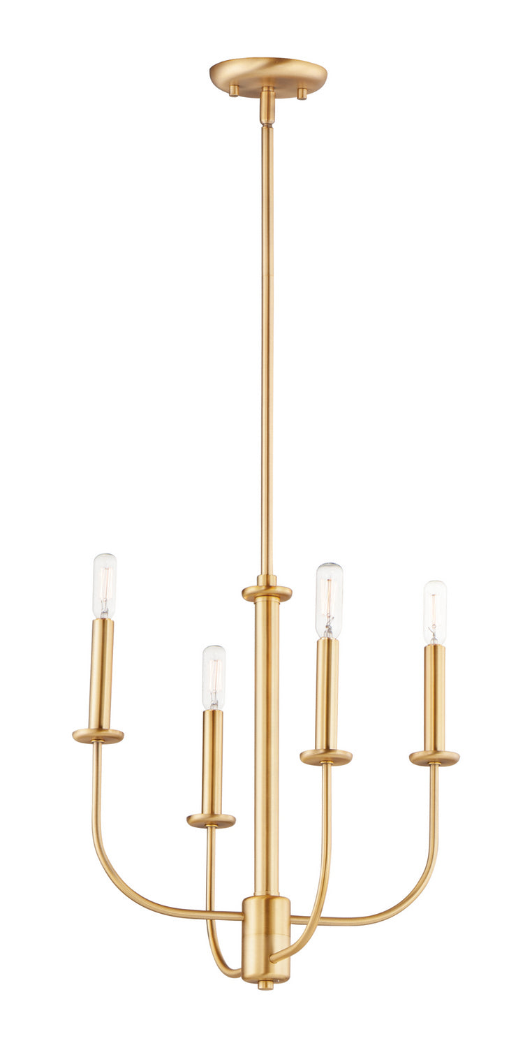 Maxim - 10324SBR - Four Light Chandelier - Wesley - Satin Brass