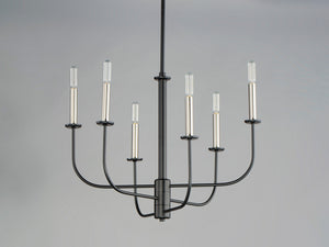 Maxim - 10326BKSN - Six Light Chandelier - Wesley - Black / Satin Nickel