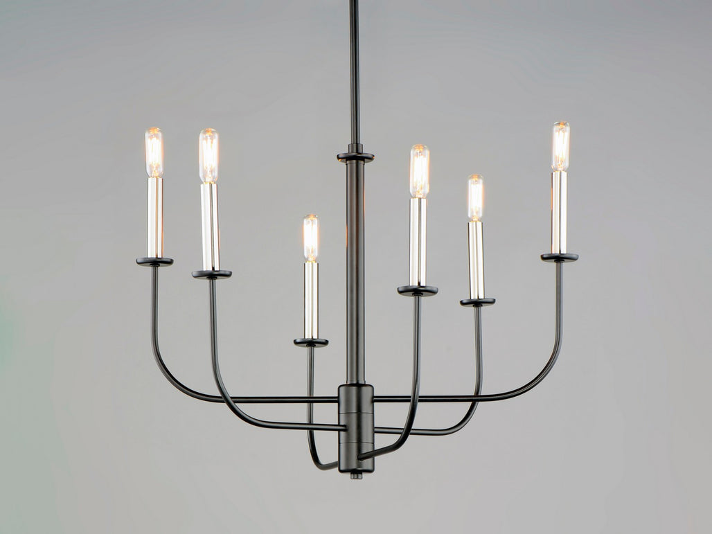 Maxim - 10326BKSN - Six Light Chandelier - Wesley - Black / Satin Nickel