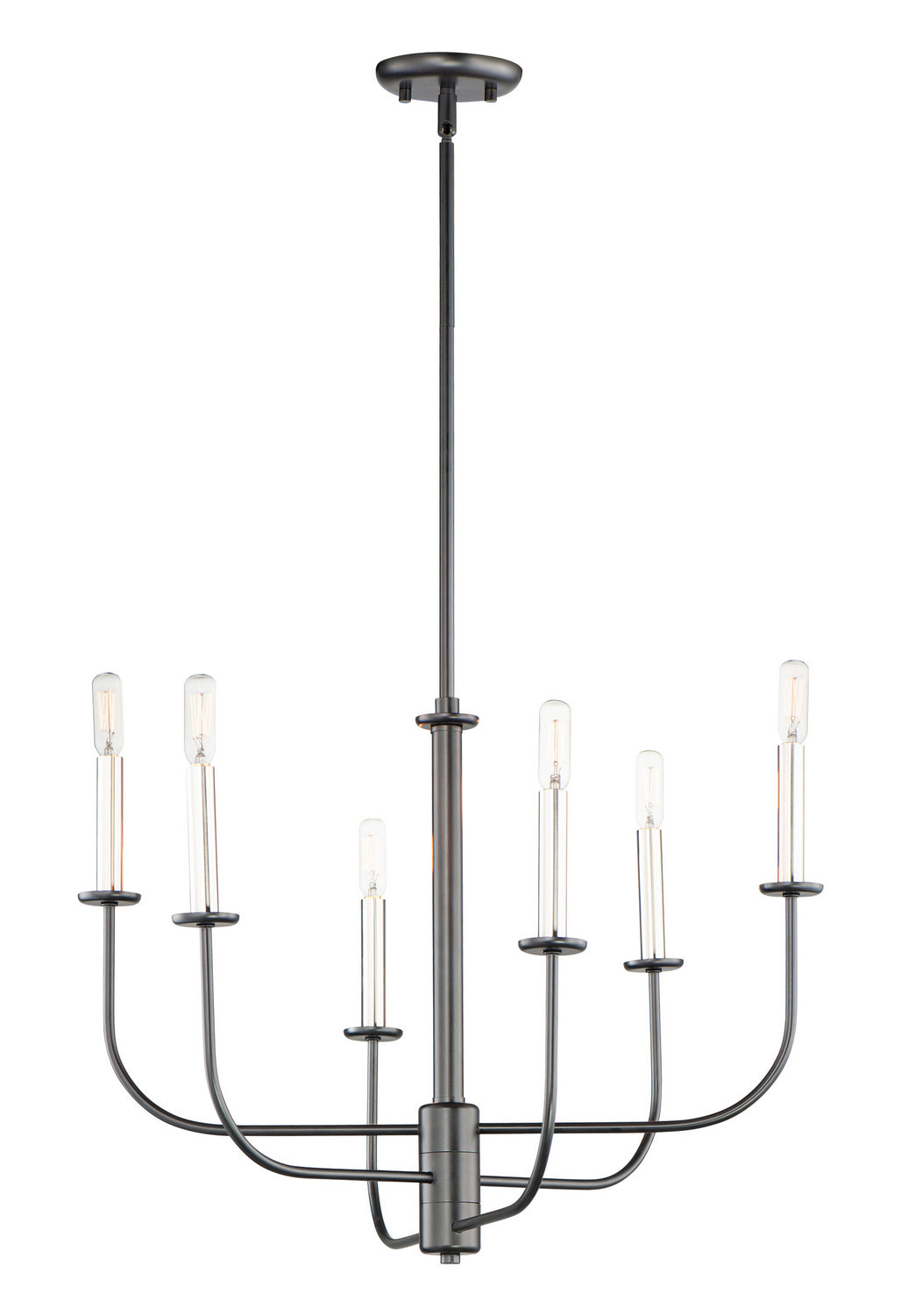 Maxim - 10326BKSN - Six Light Chandelier - Wesley - Black / Satin Nickel