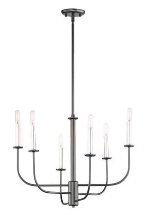 Maxim - 10326BKSN - Six Light Chandelier - Wesley - Black / Satin Nickel