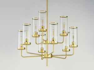 Maxim - 11479CRSBR - Nine Light Chandelier - Crosby - Satin Brass