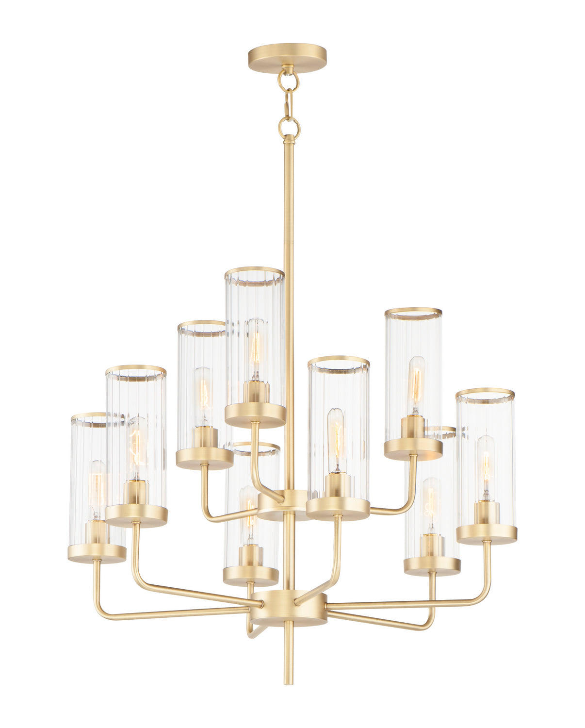 Maxim - 11479CRSBR - Nine Light Chandelier - Crosby - Satin Brass