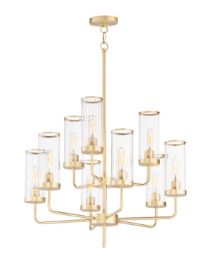 Maxim - 11479CRSBR - Nine Light Chandelier - Crosby - Satin Brass