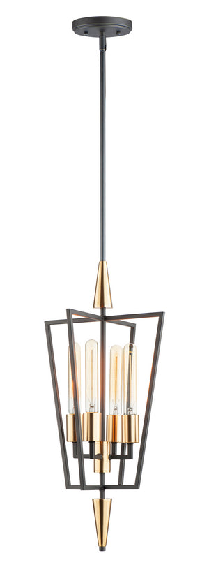 Maxim - 11654BKSBR - Four Light Pendant - Wings - Black / Satin Brass