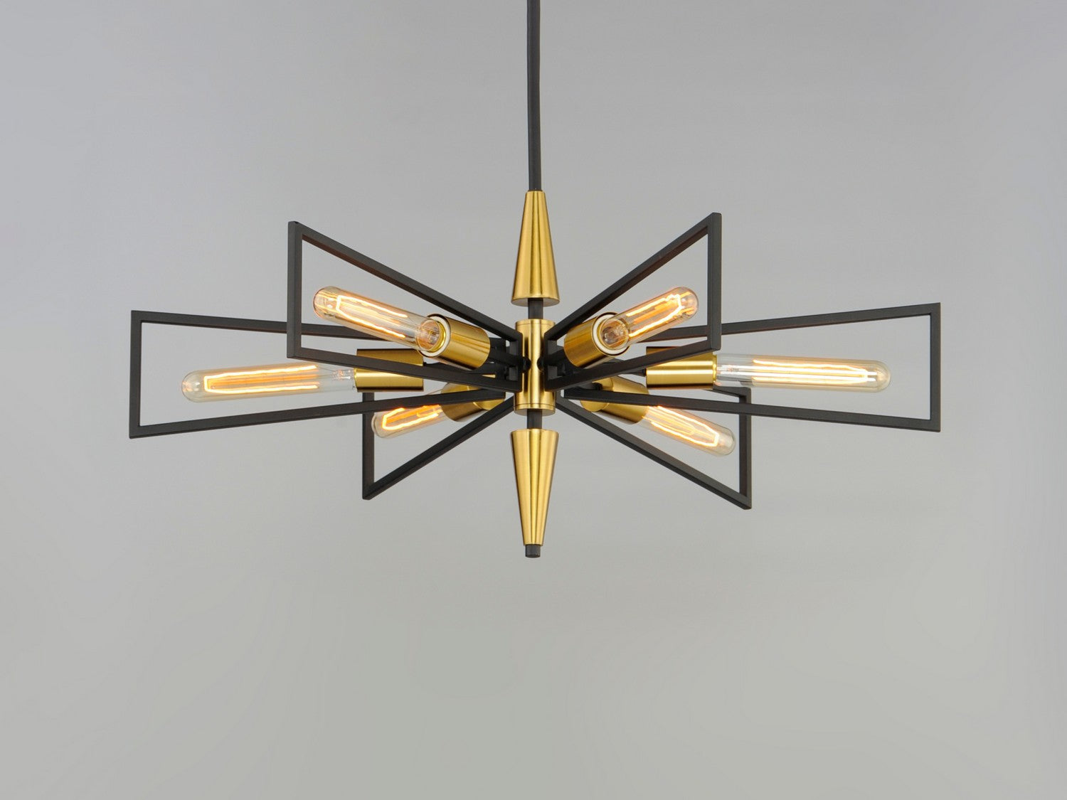 Maxim - 11656BKSBR - Six Light Chandelier - Wings - Black / Satin Brass