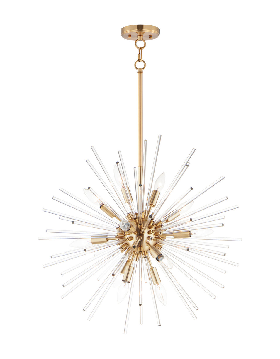 Maxim - 28664CLSBR - 12 Light Pendant - Polaris - Satin Brass