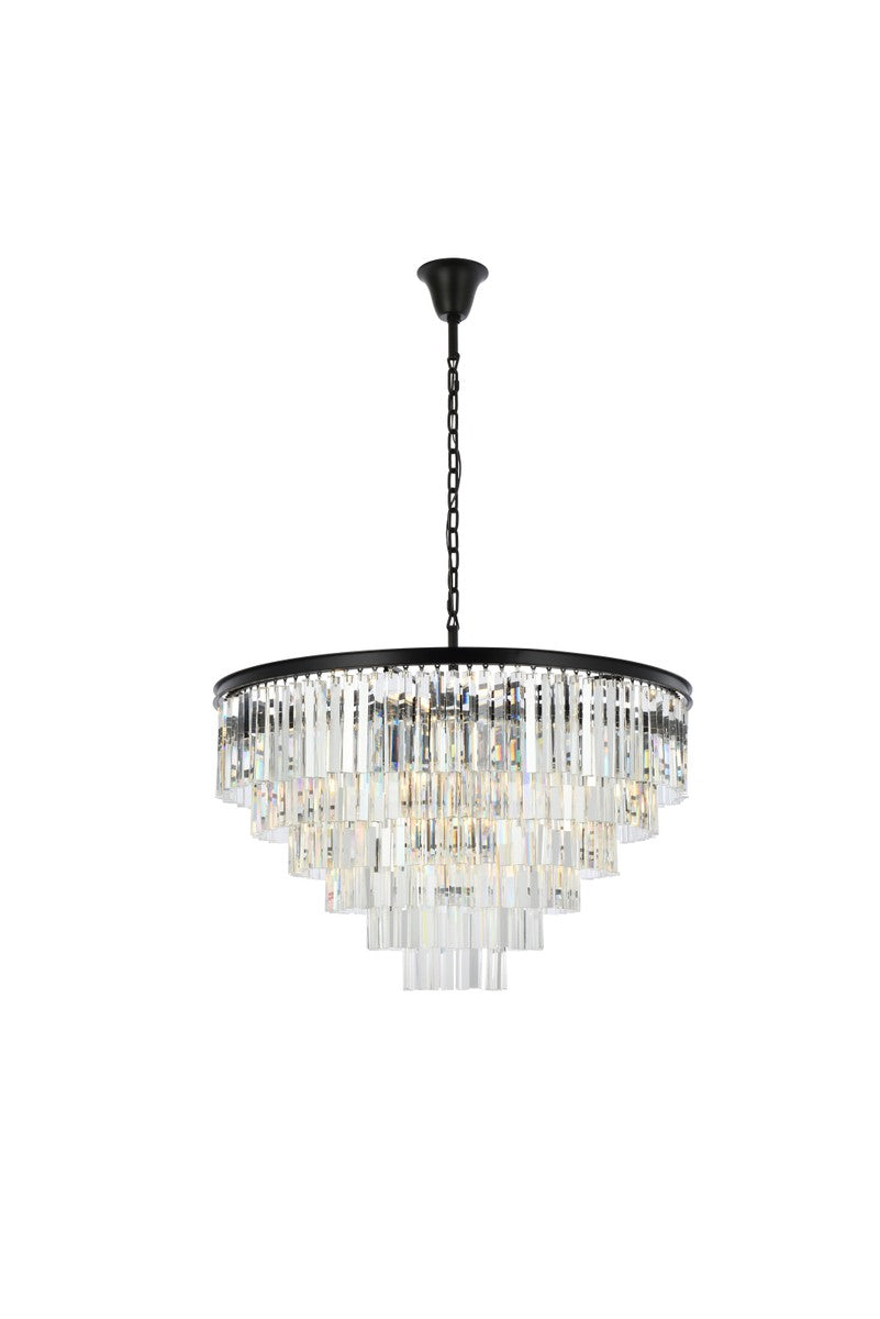 Elegant Lighting - 1201D44MB/RC - 33 Light Chandelier - Sydney - Matte Black